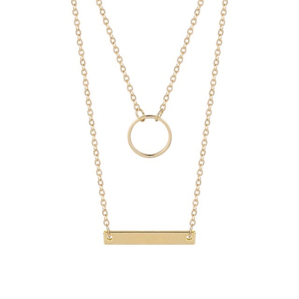 🆕 Gold Bar Layered Necklace - Picture 2 of 5